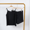 Black Pure Mulberry Silk Camisole with Adjustable Straps | Relaxed Fit | 19 Momme | Soar Collection