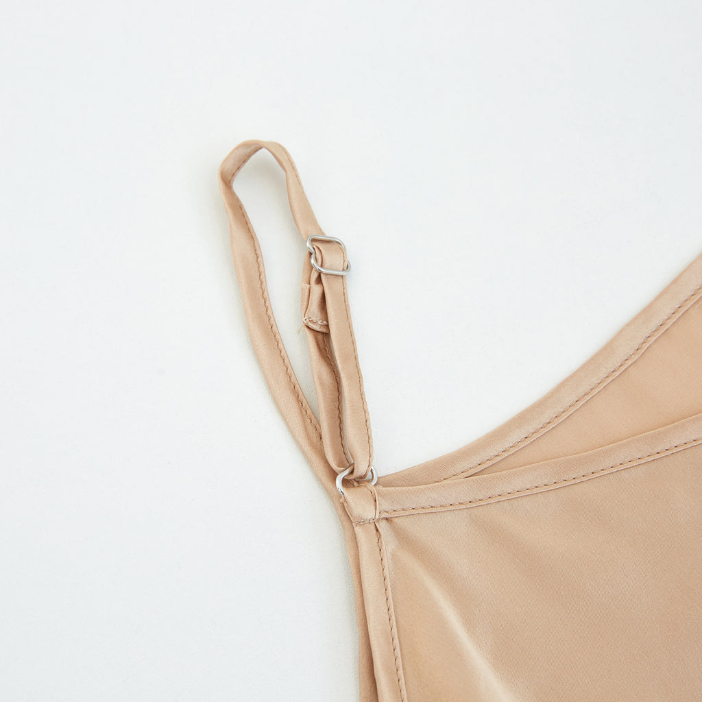 Champagne Pure Mulberry Silk Camisole with Adjustable Straps | Relaxed Fit | 19 Momme | Soar Collection