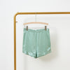 Jade Green Pure Mulberry Silk Shorts | High-Waisted | 19 Momme | Soar Collection