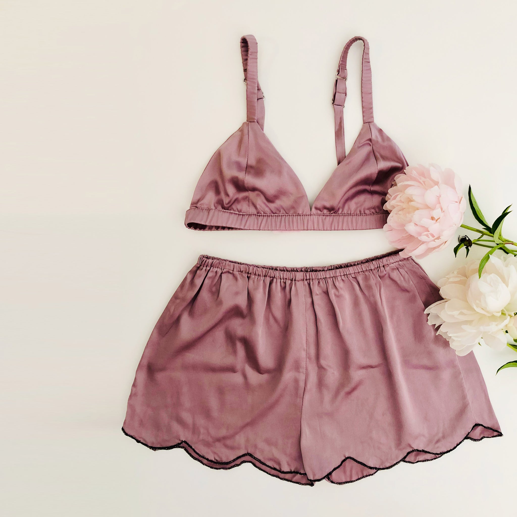 Custom Bralettes and Shorts Set | 19 Momme Silk Charmeuse