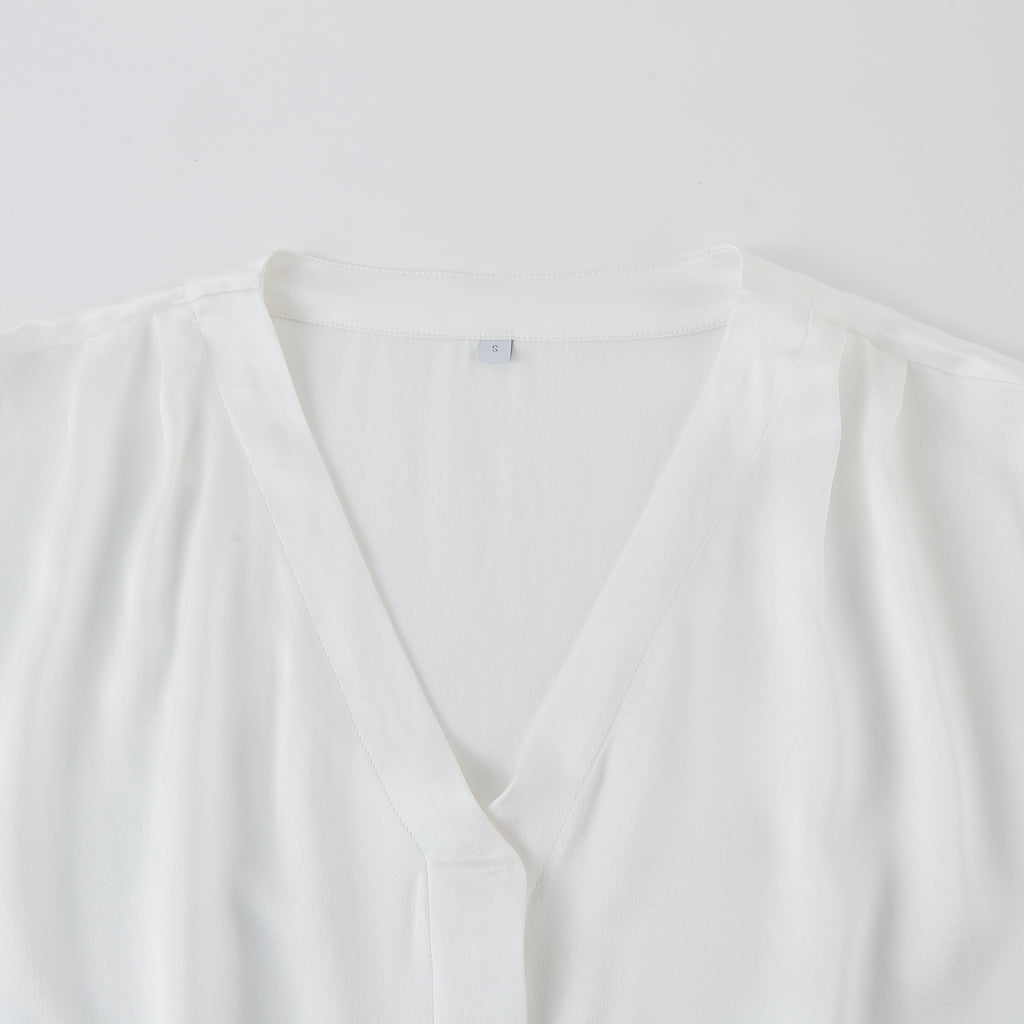 Pearl White Pure Mulberry Silk Top and Shorts Set | Soar Collection