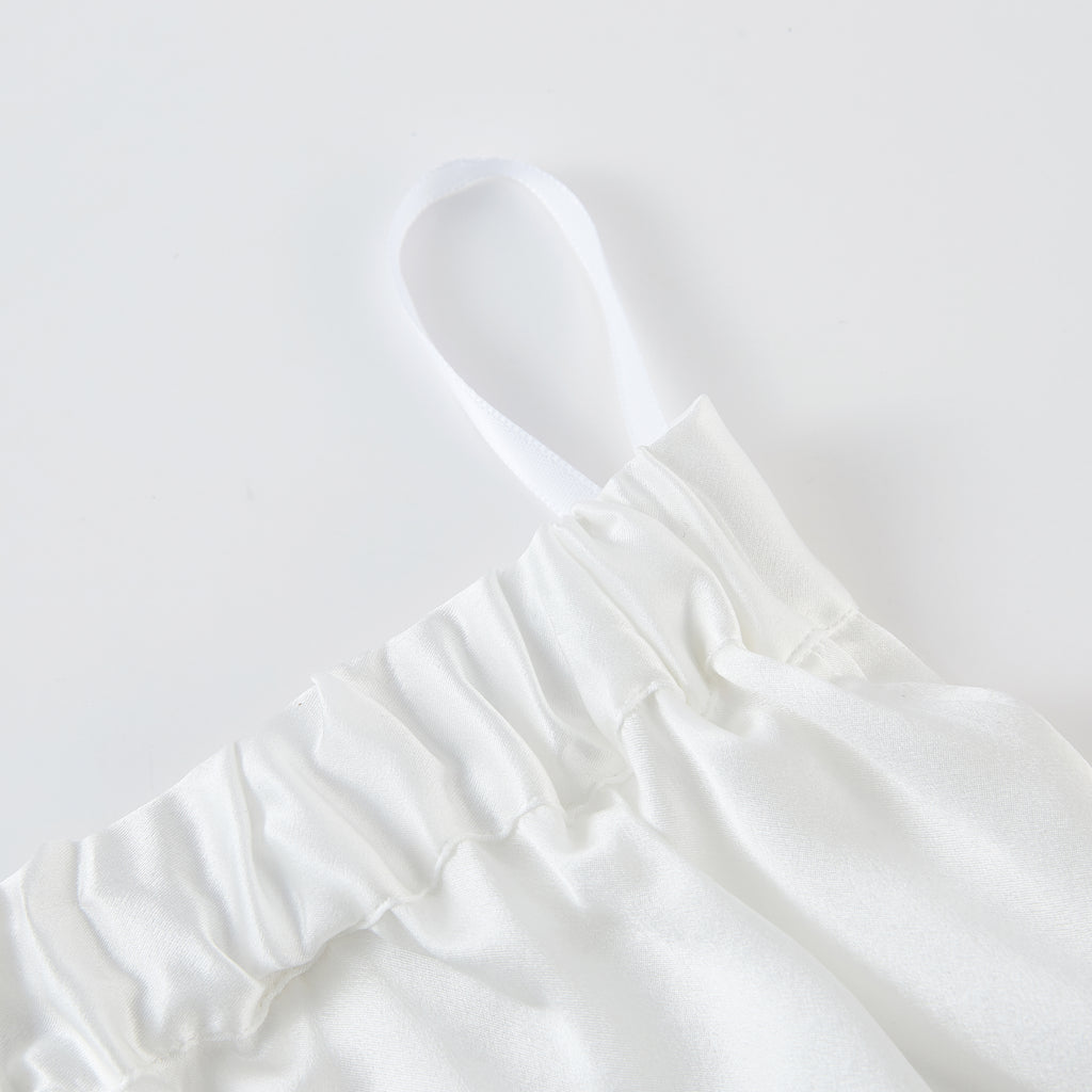Pearl White Pure Mulberry Silk Top and Shorts Set | Soar Collection