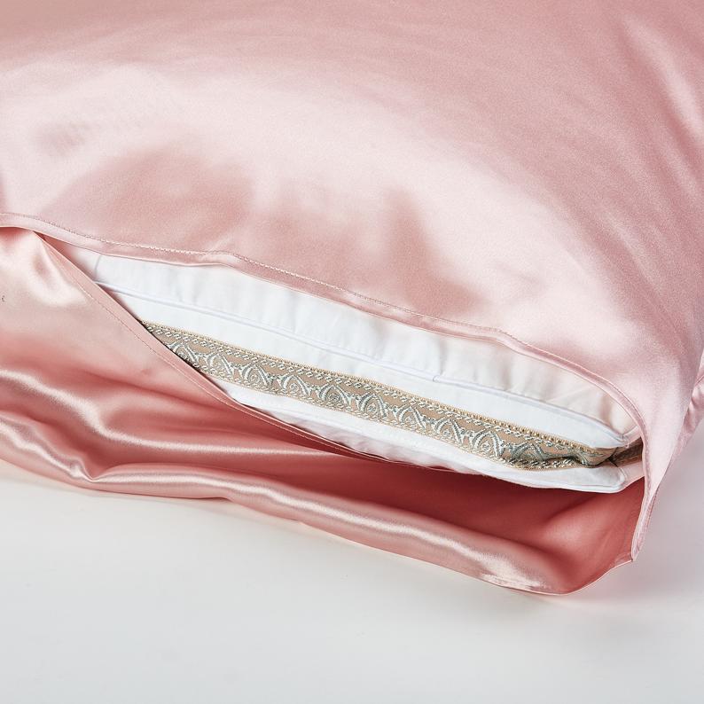 Baby Pink Pure Mulberry Silk Pillowcase | Standard, Queen & King | 22 Momme | Float Collection