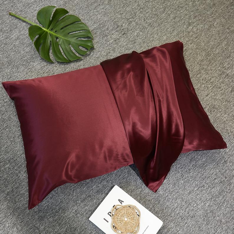 Burgundy Pure Mulberry Silk Pillowcase | Standard, Queen & King | 22 Momme | Float Collection