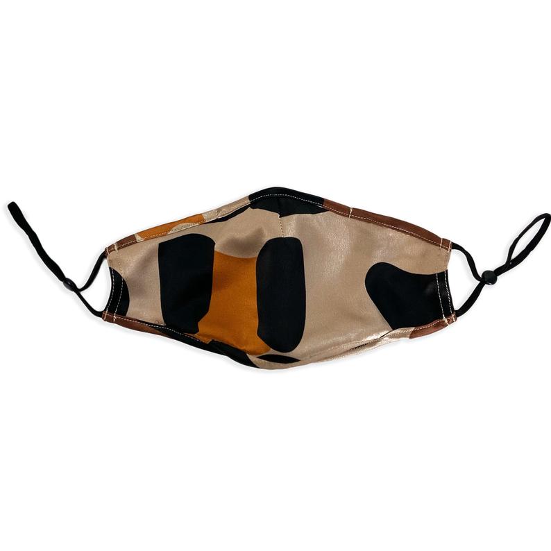 Abstract Leopard: Triple Layer Mulberry Silk Unisex Face Mask