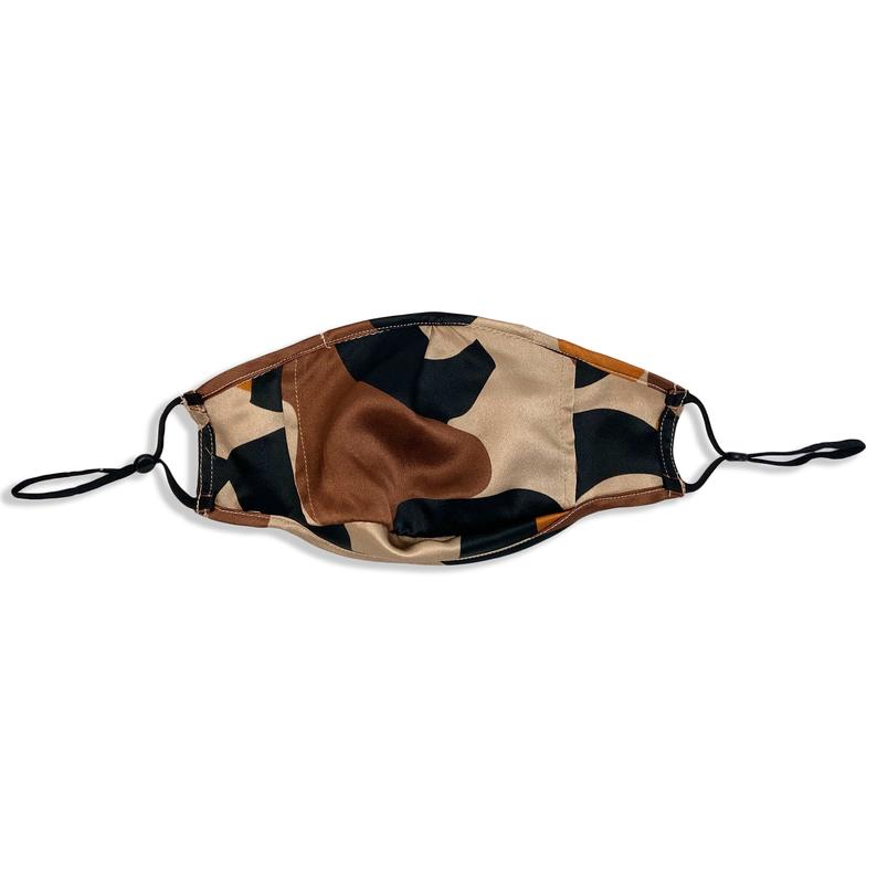 Abstract Leopard: Triple Layer Mulberry Silk Unisex Face Mask
